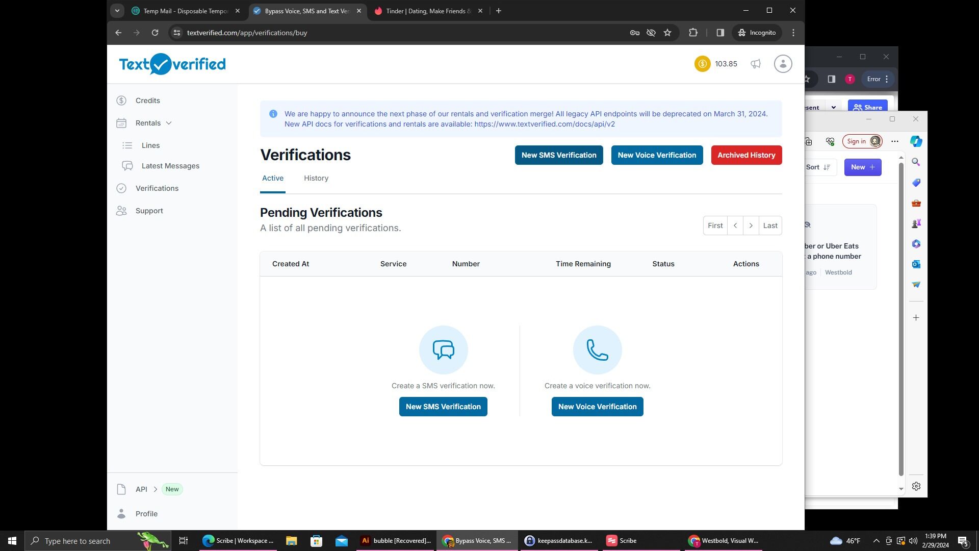 Click new sms verification