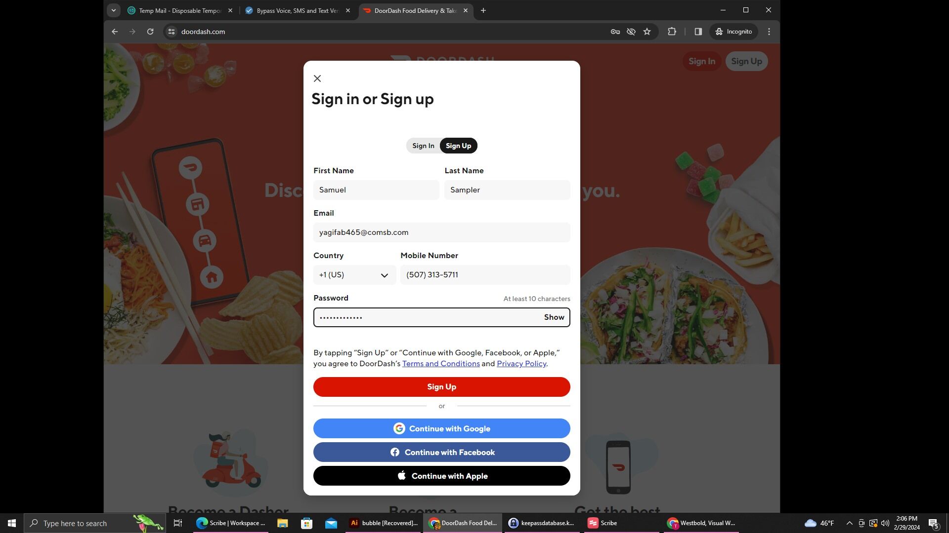 Sign up