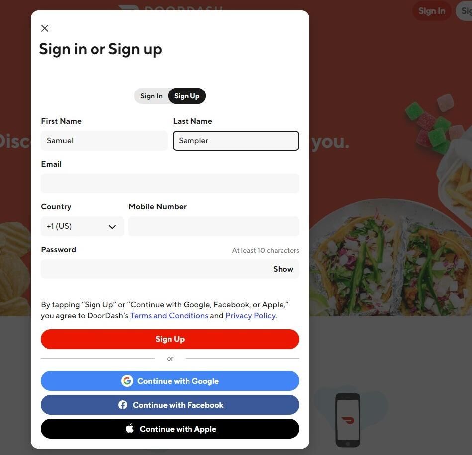 Fill in email