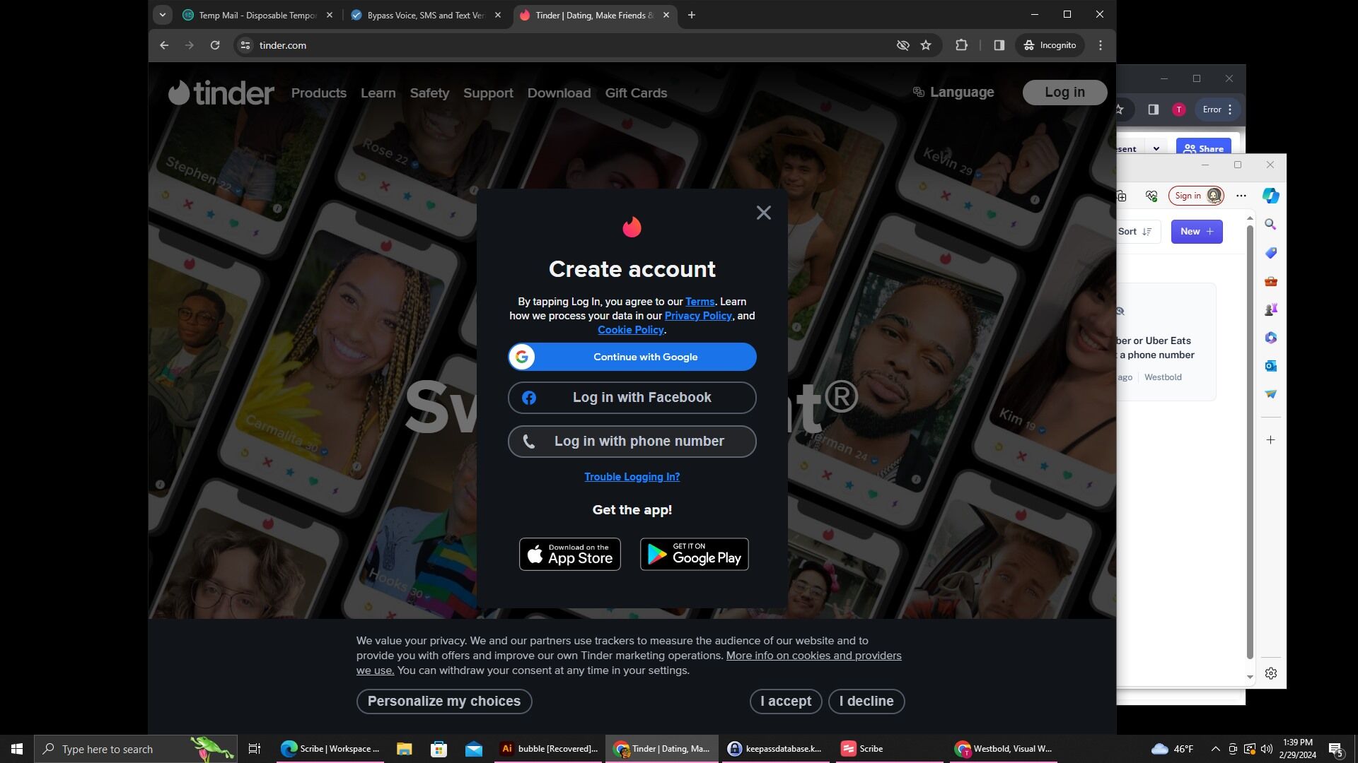 Log in with phone number