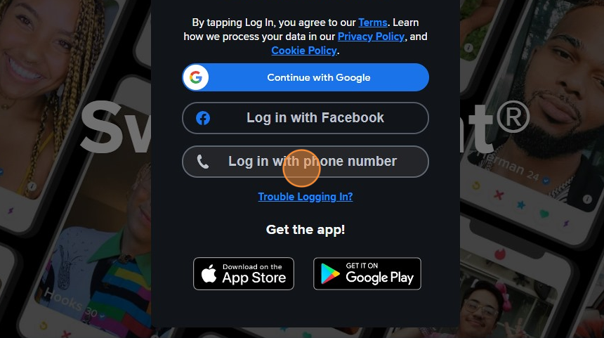 Log in with phone number