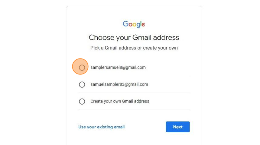 select-gmail-address
