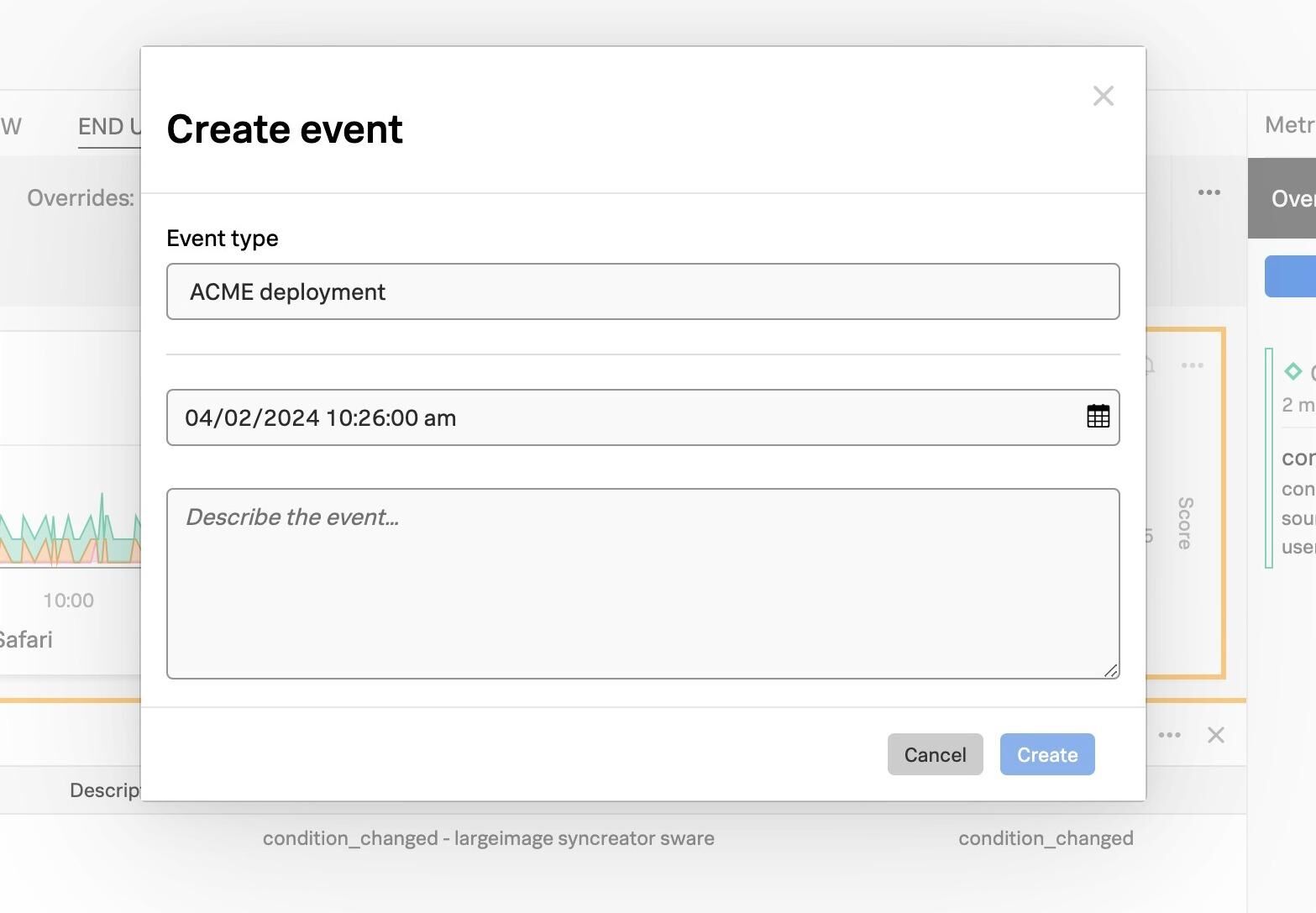 create event form