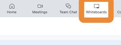 Zoom application with Whiteboard tab highlighted
