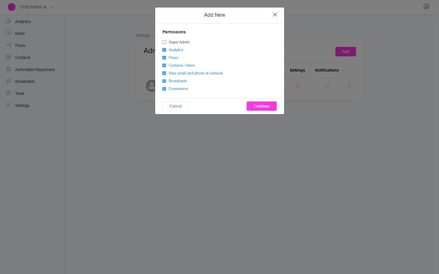 FB923C standard - ChitChatBot - AI Bot Building Platform