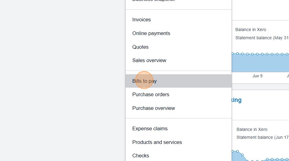 Select Bills to pay