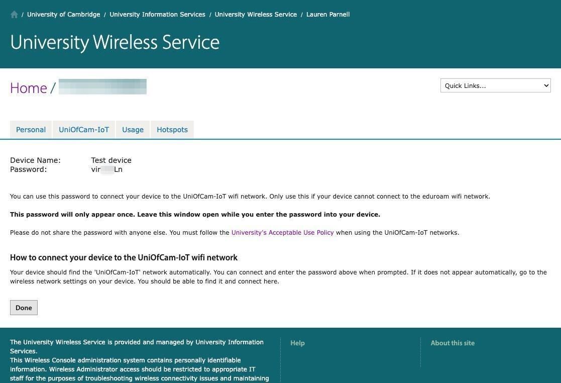 Connect personal devices to UniOfCam-IoT wifi | IT Help and Support