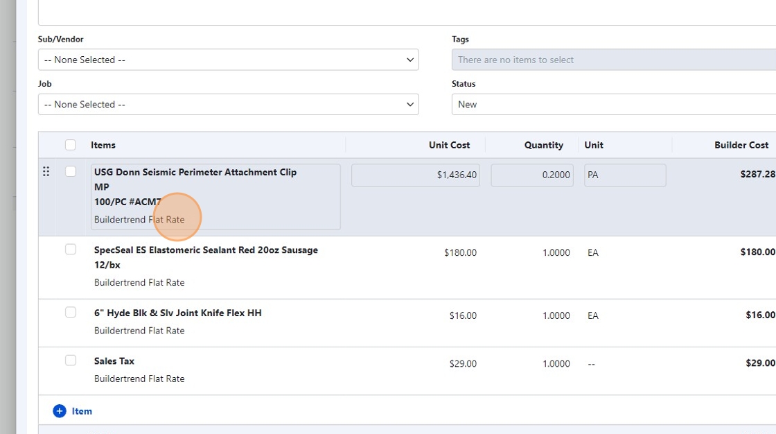Select Cost Code