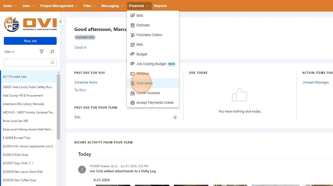 Select Cost Inbox