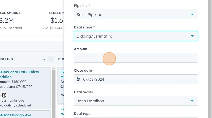 Amount field