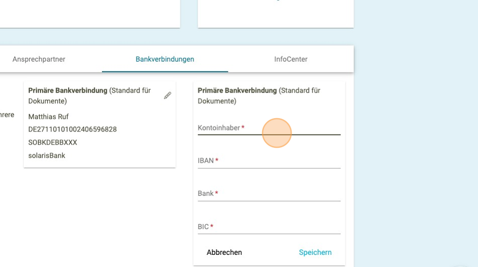 Bankverbindung hinterlegen 5 - faktoora - faktoora -