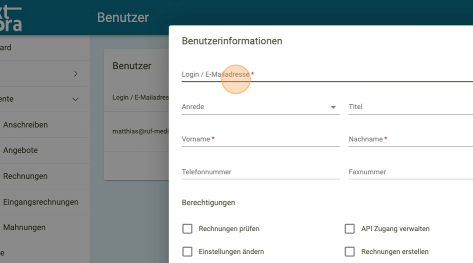 Benutzer erstellen 4 - faktoora - faktoora -