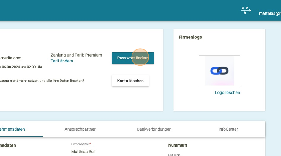 Passwort ändern 3 - faktoora - faktoora -