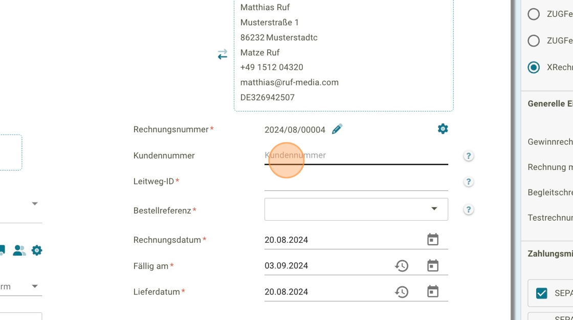 Erstellung einer XRechnung/ZUGFeRD oder PDF Rechnung 6 - faktoora - faktoora -