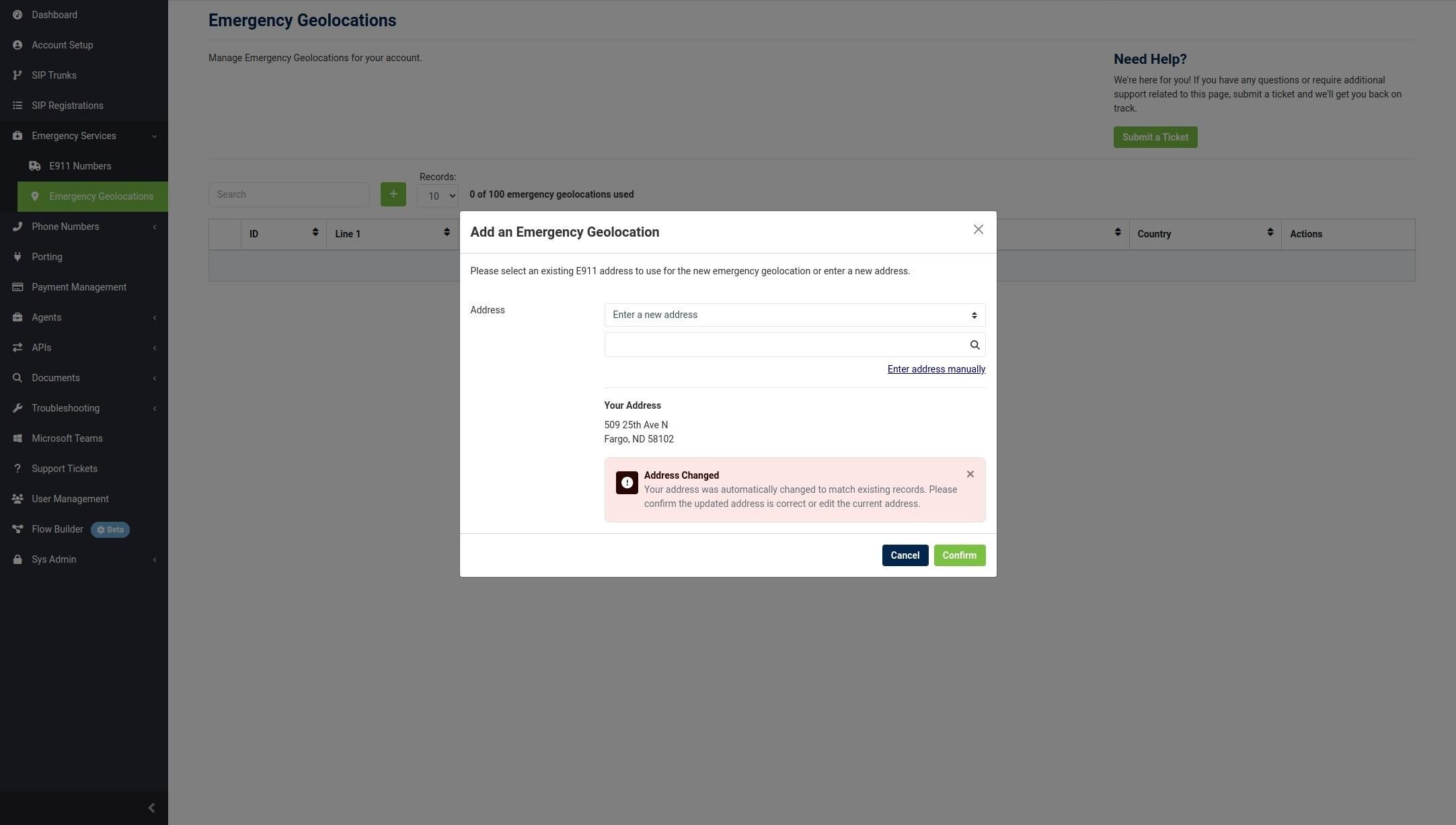enter address manually option