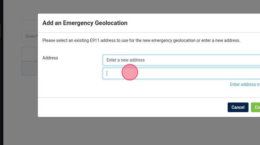 address text field in the voxtelesys portal