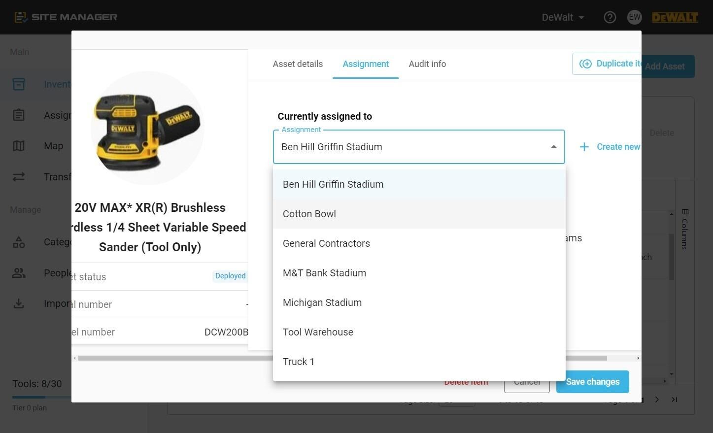 How to Assign Tools & Bulk Item – DEWALT