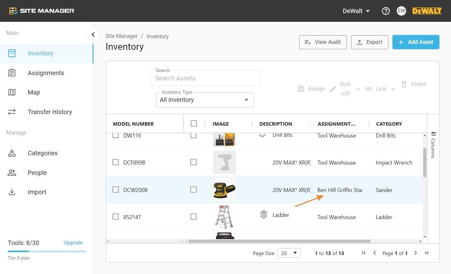 How to Assign Tools & Bulk Item – DEWALT