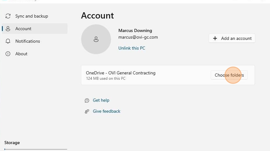 Access folder settings
