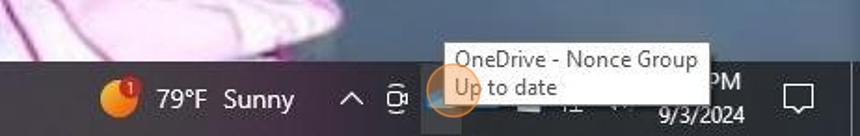 OneDrive icon in system tray