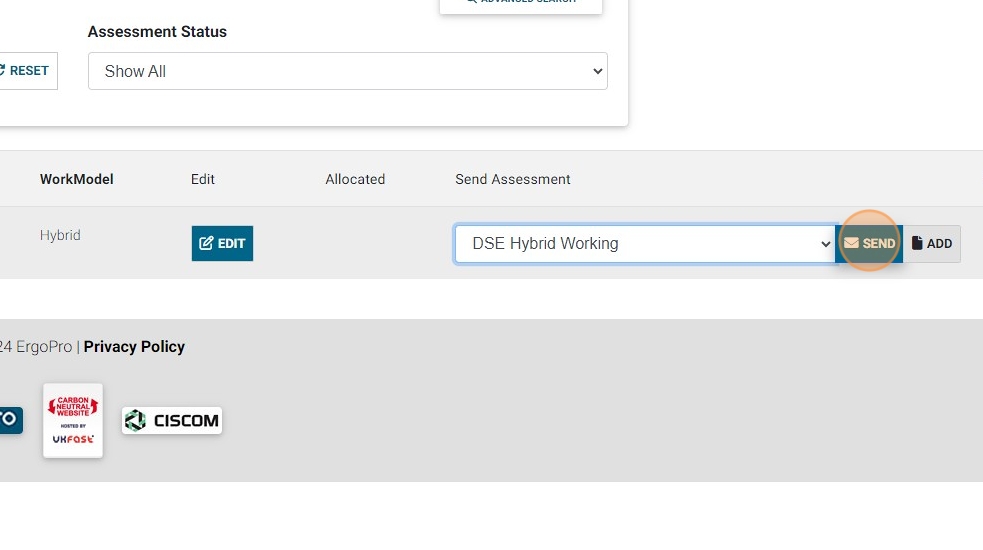 ErgoPro - Send an assessment