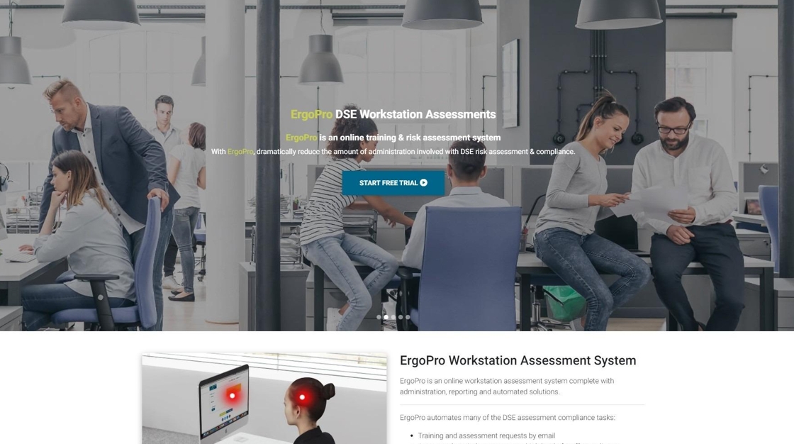 ergopro.co.uk home page