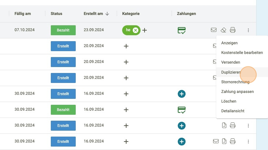 Duplizieren von Rechnungen/Angeboten 2 - faktoora - faktoora -