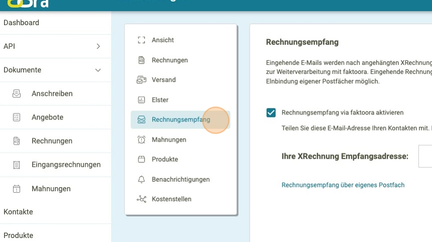 Rechnungsempfang per Mail 2 - faktoora - faktoora -