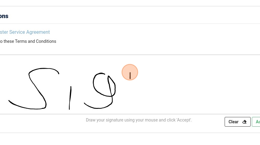 sign box in the voxtelesys portal