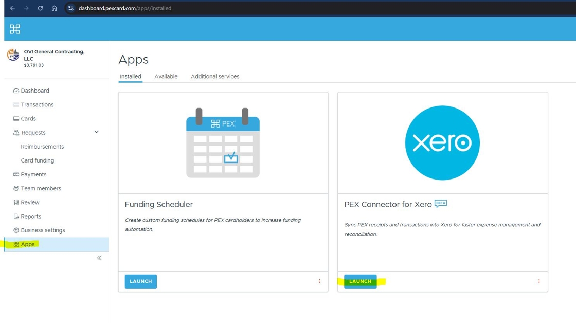 Navigate to Apps