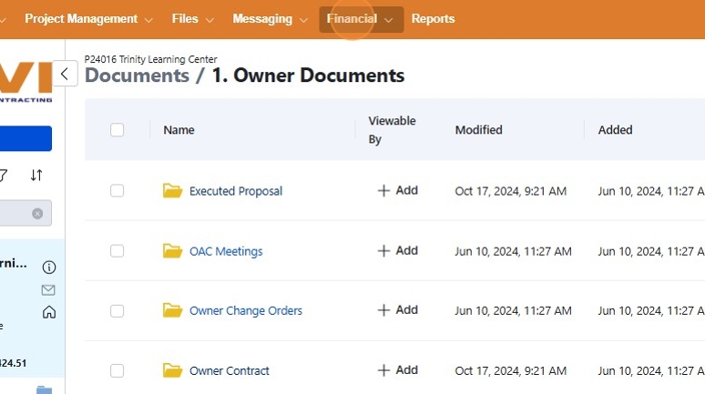 Navigate to project document