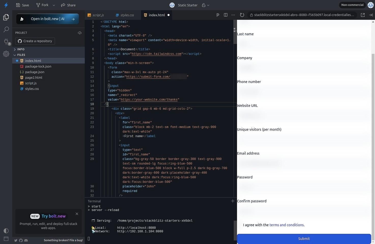 Setting up a redirect URL