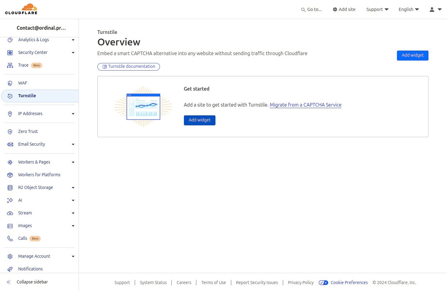 Creating a new Turnstile widget