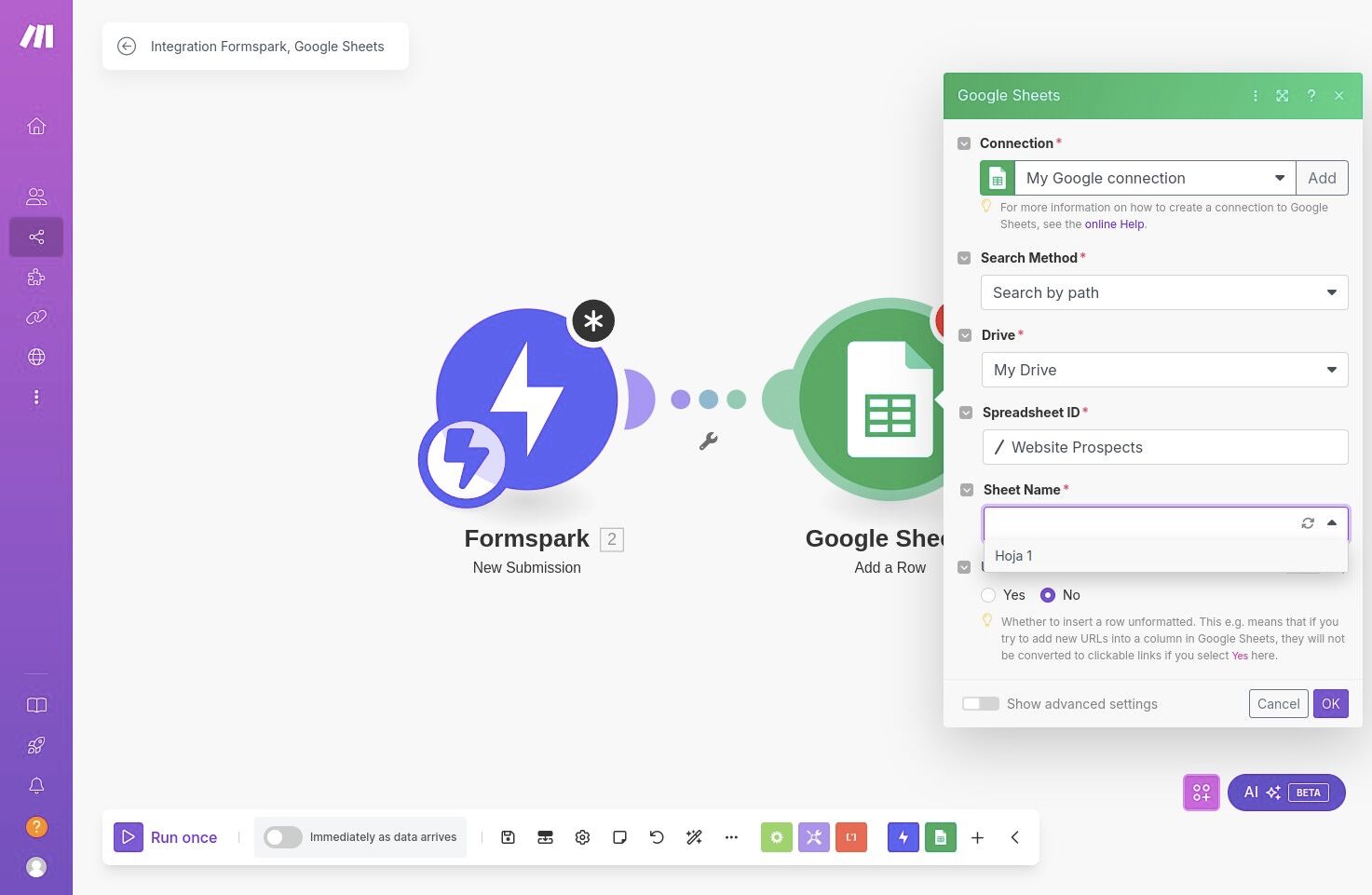 Selecting a sheet tab