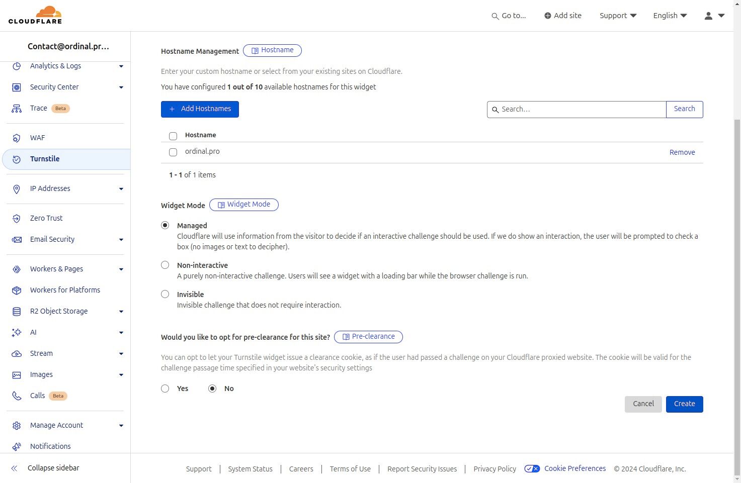 Creating Turnstile keys