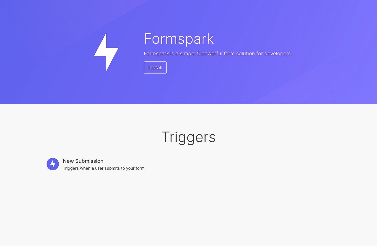 Installing the Formspark integration