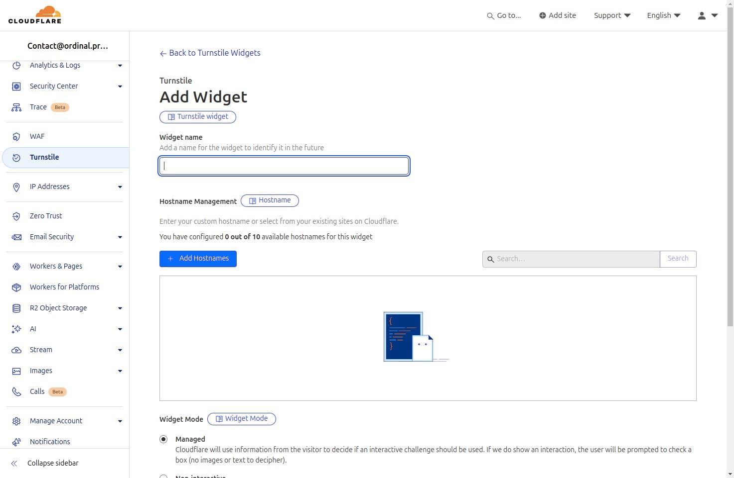 Naming your Turnstile widget