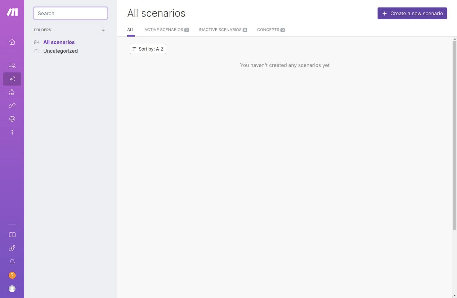Creating a new scenario