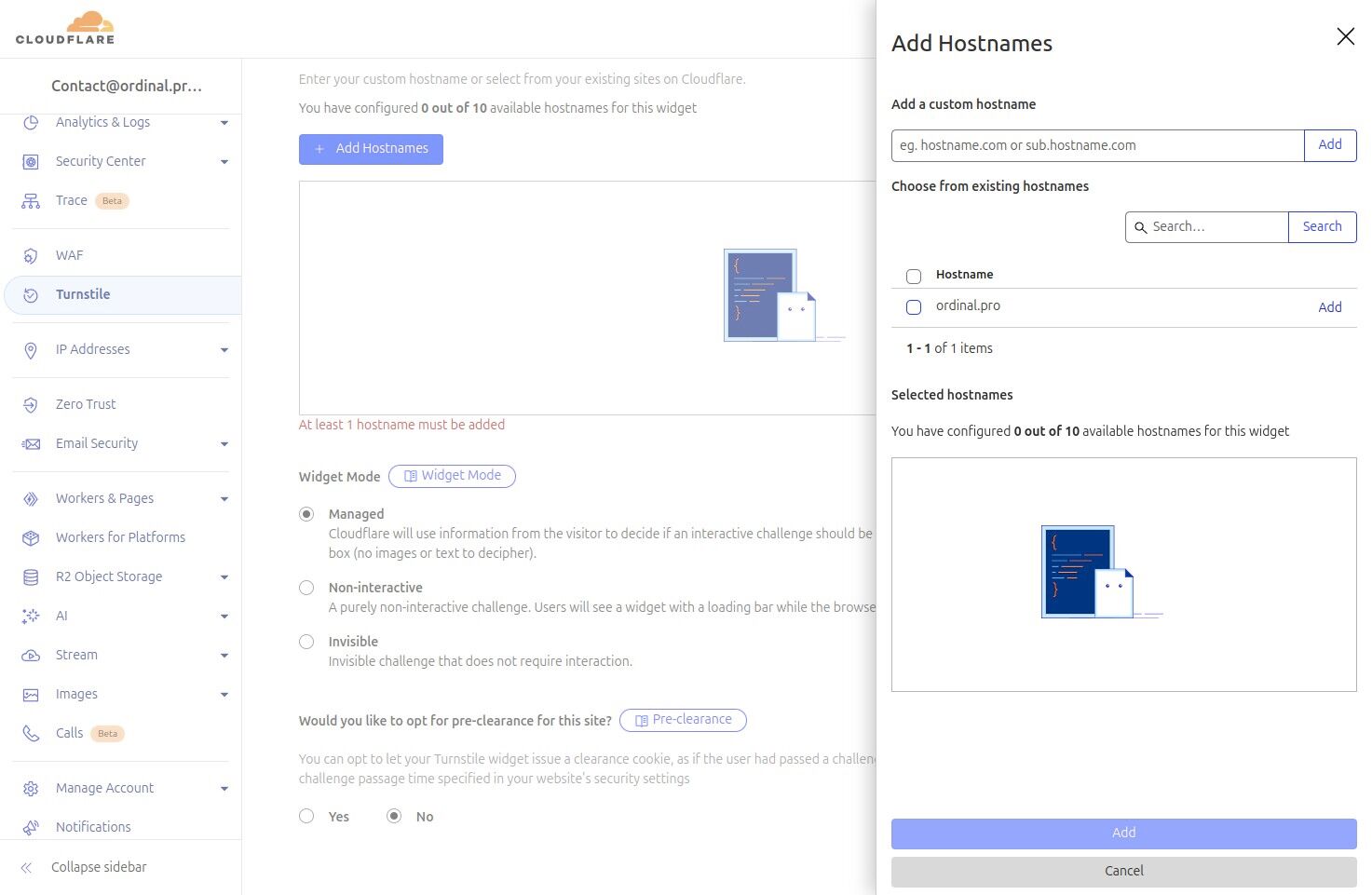 Entering your domain name