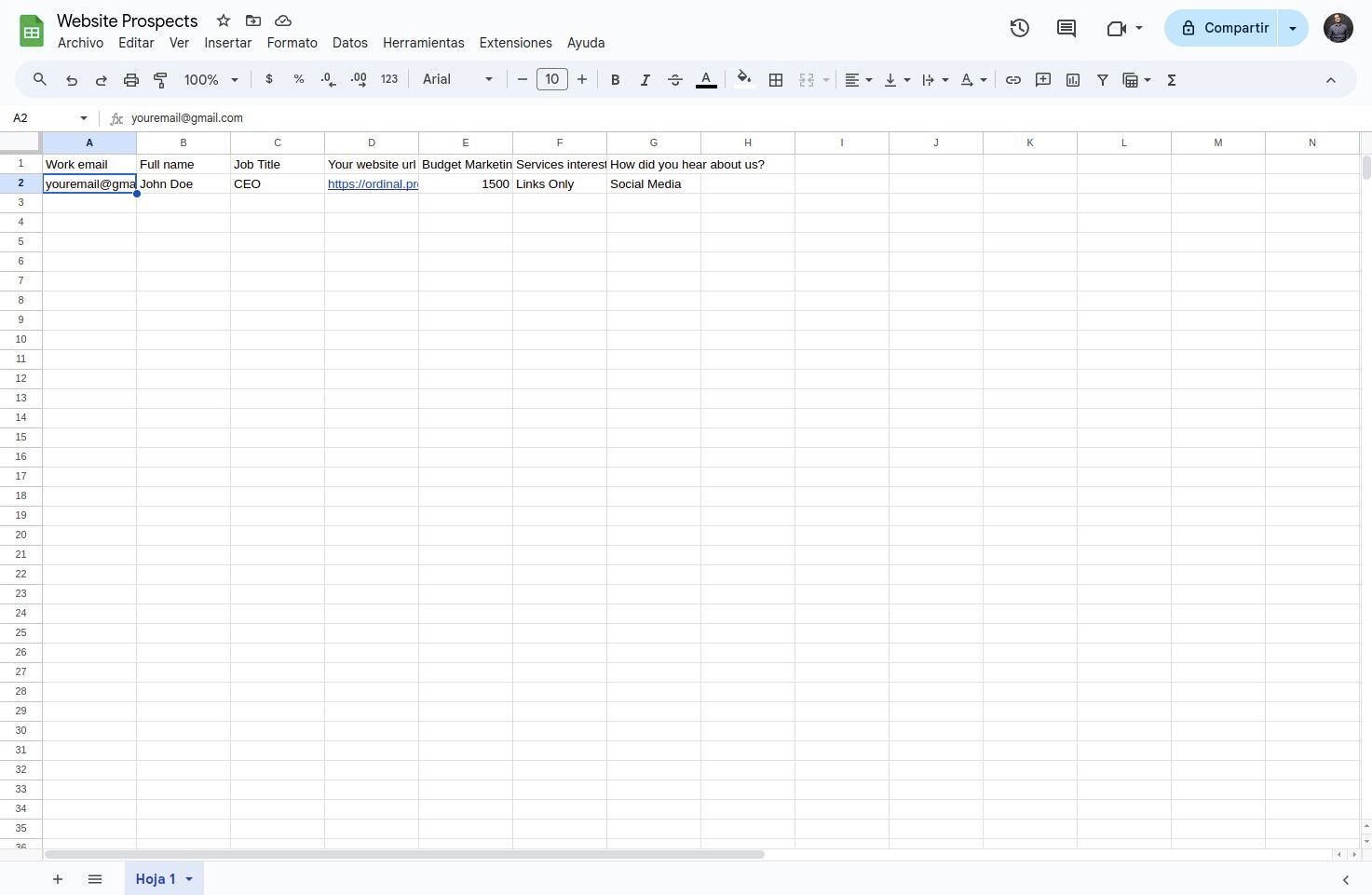 Completed setup with data flowing