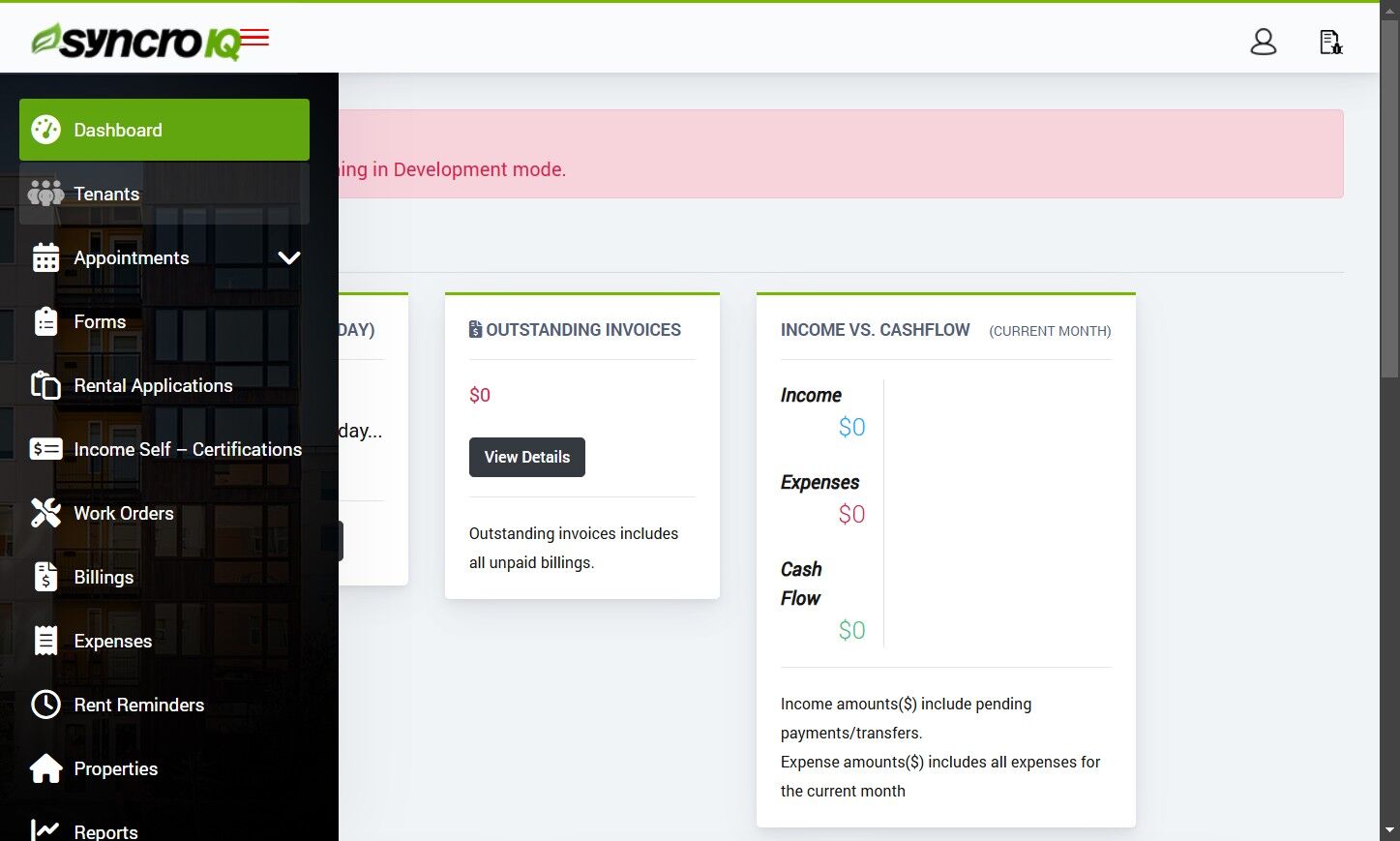 Open the Tenants section from the sidebar