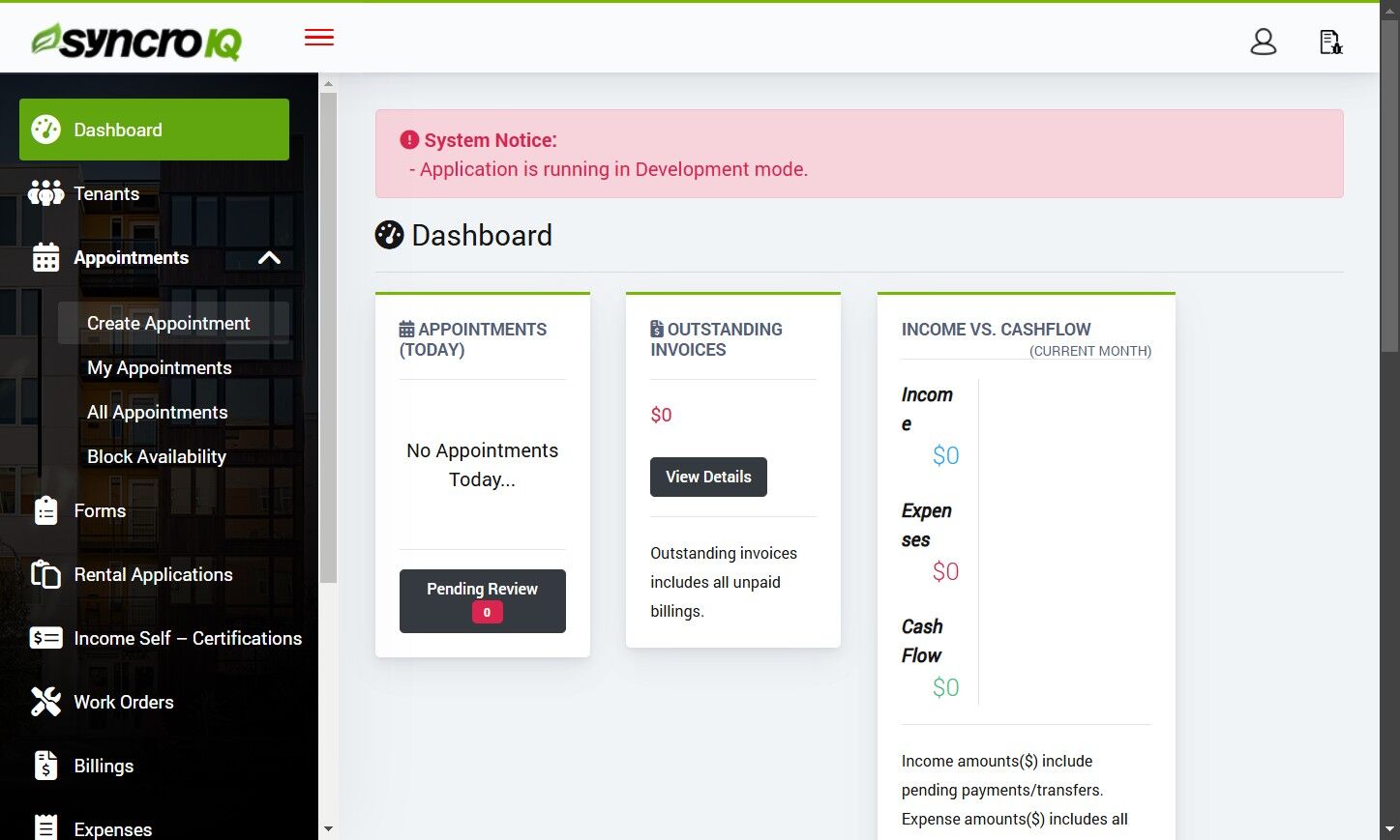 Create Appointment button