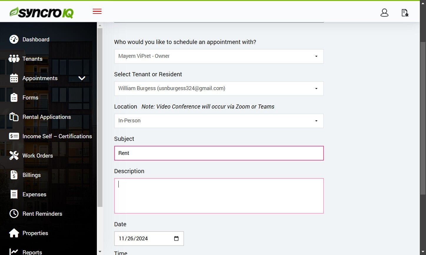 Description field
