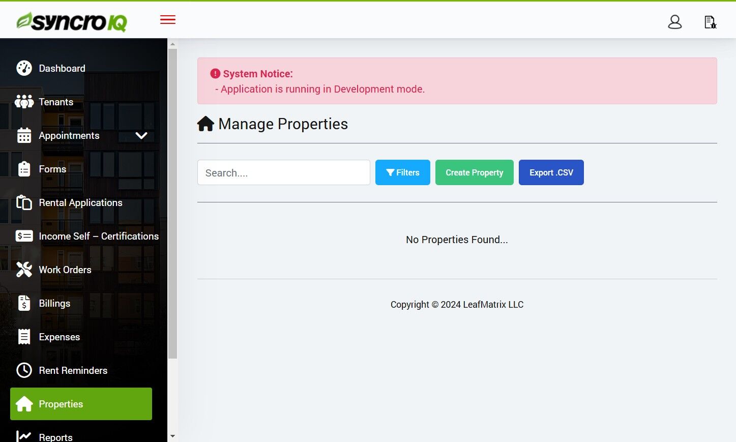 Click Export .CSV