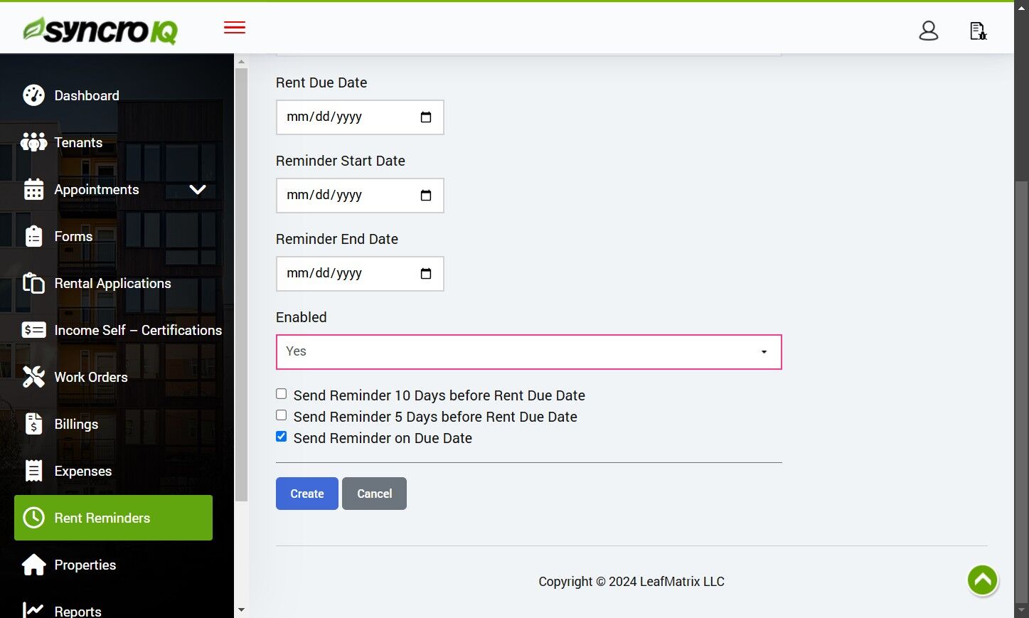 Configure reminder offsets
