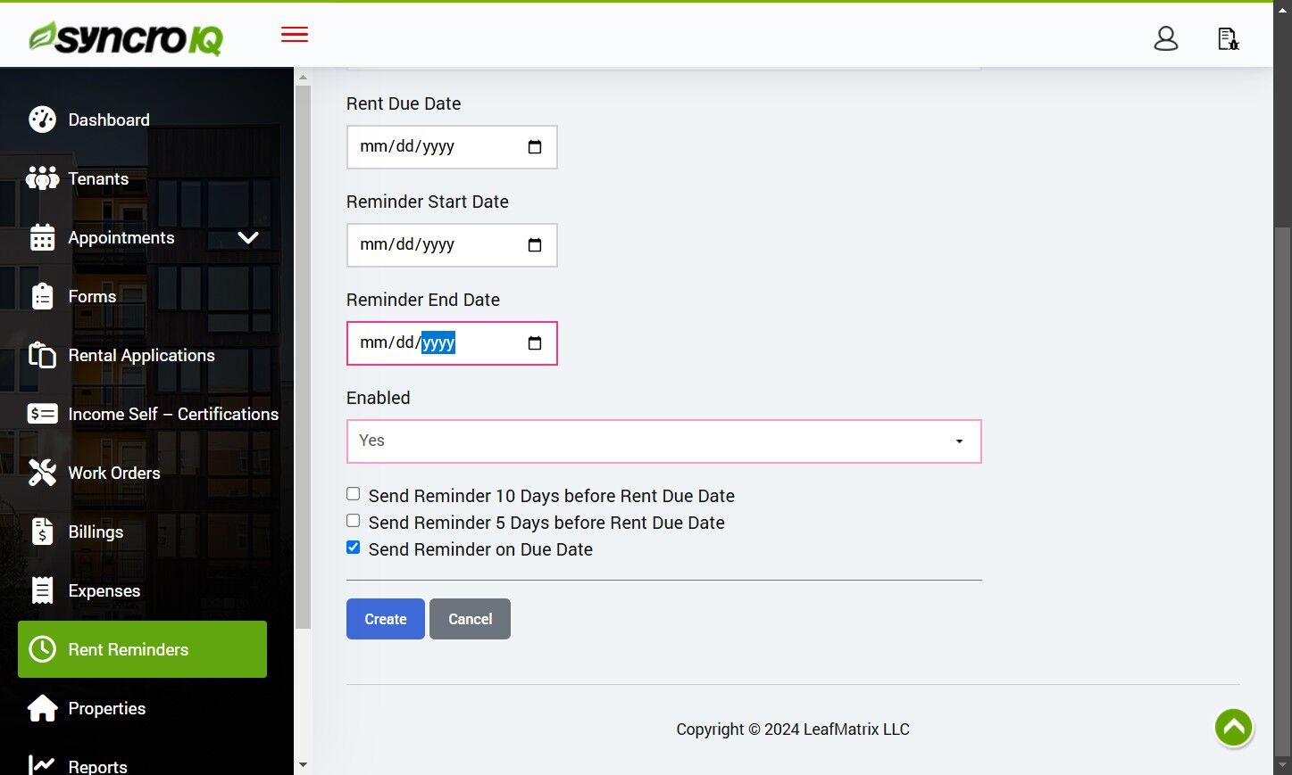 Toggle enabled setting