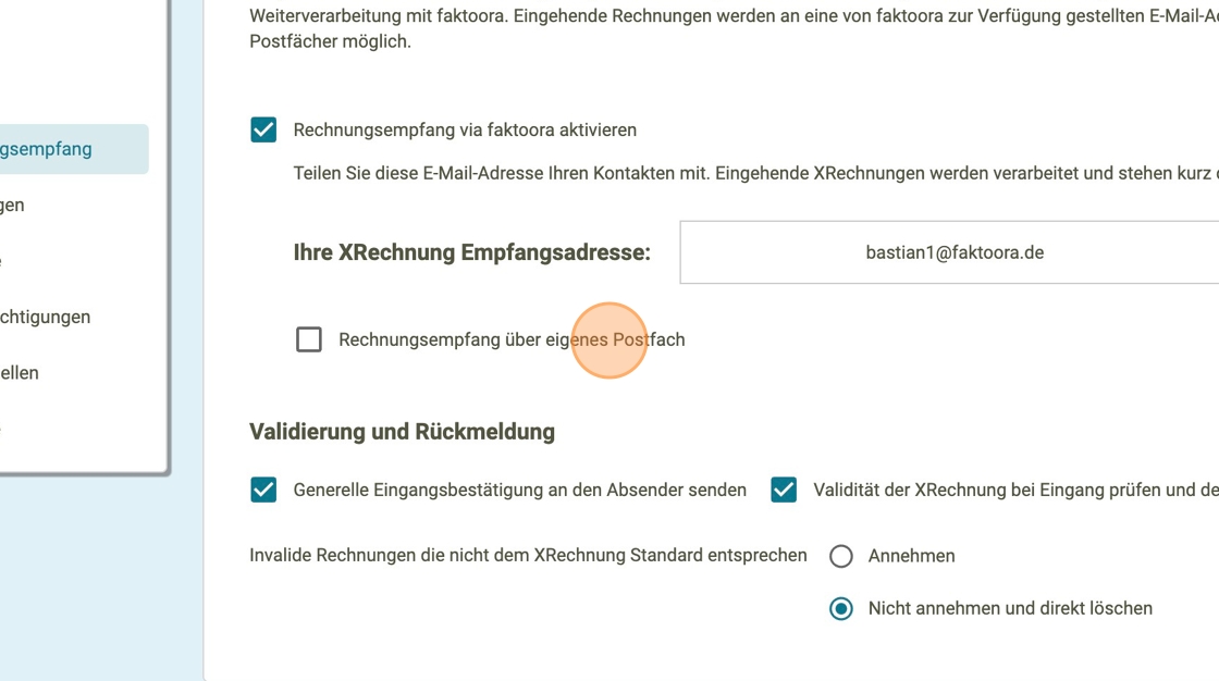 Empfang von eRechnungen über eigenen Mailserver 3 - faktoora - faktoora -