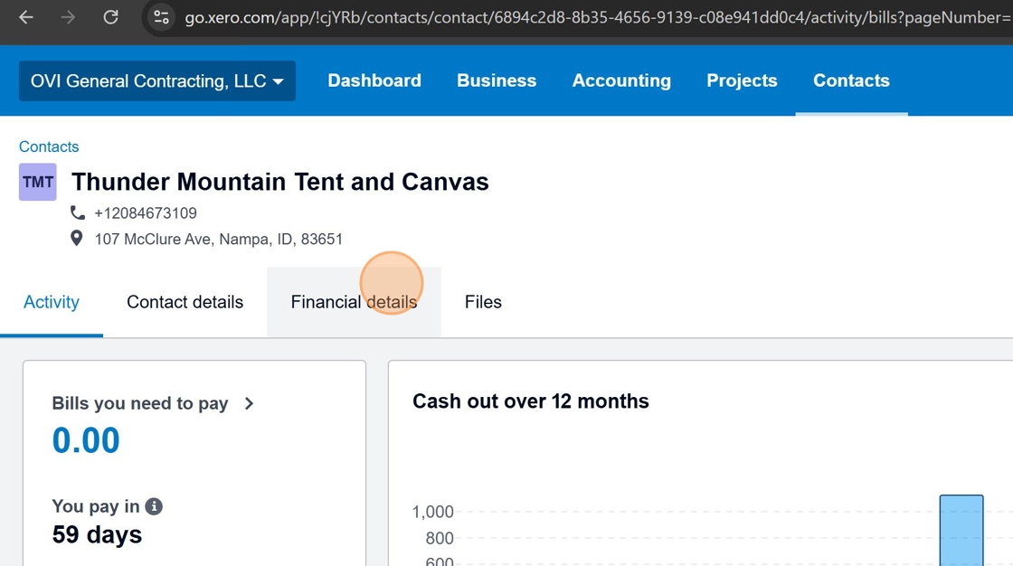 Access Financial details tab