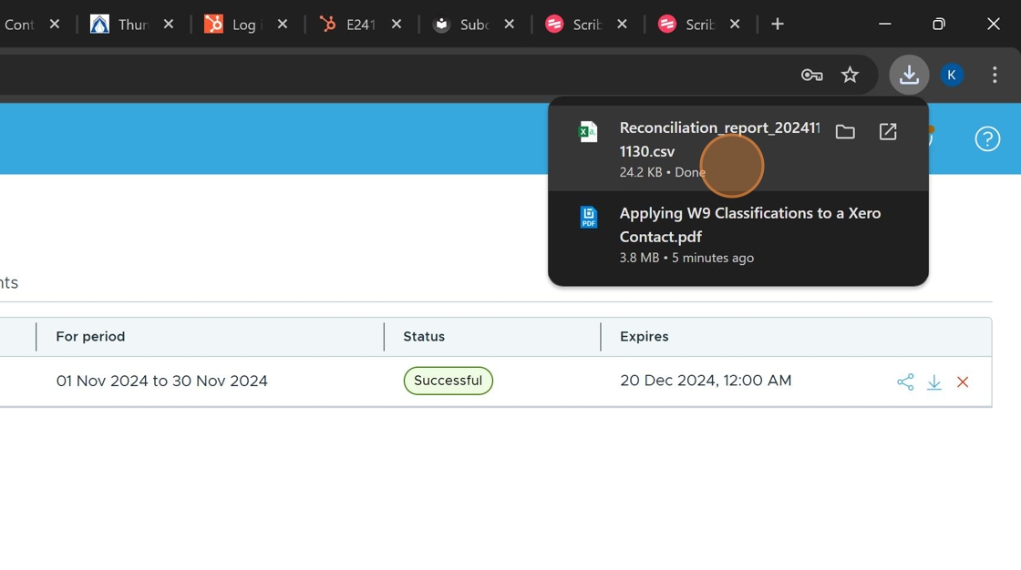 Screenshot showing browser download notification