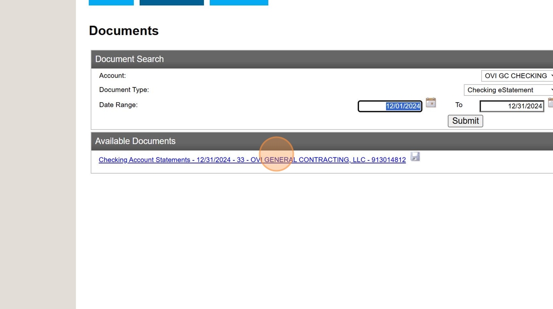 Screenshot showing report link selection